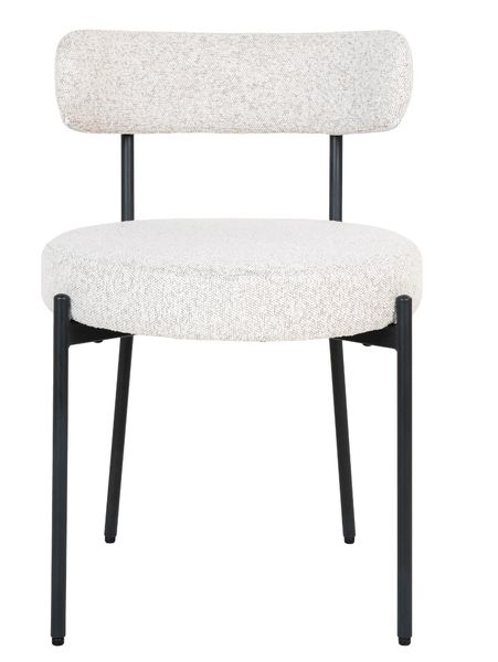 LONA, Esszimmerstuhl weiß Bouclé-Stoff
