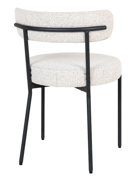 LONA, Esszimmerstuhl weiß Bouclé-Stoff