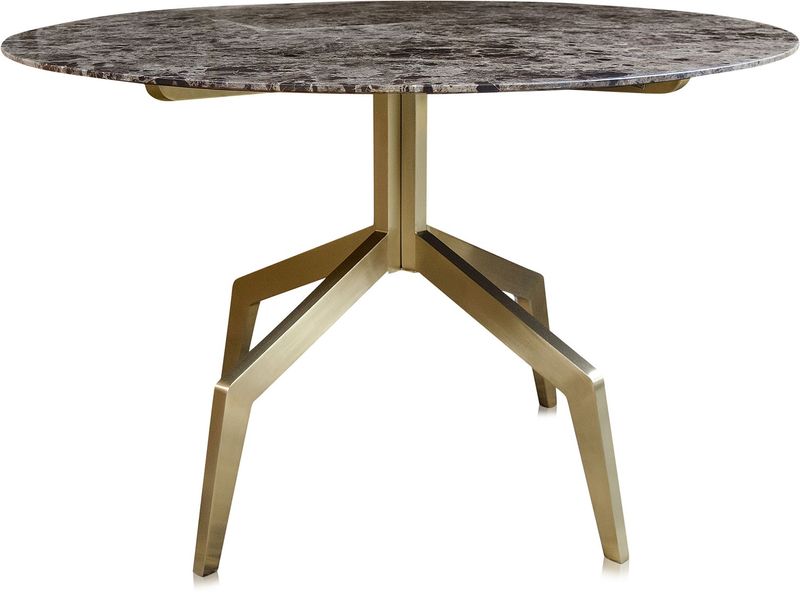 Marmor Esstisch RADI rund 120 cm beige-gold