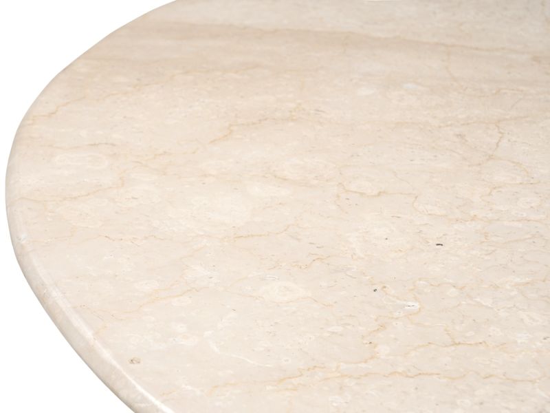 CINO, Esstisch rund 130 cm Marmor-Holz Säulenfuß