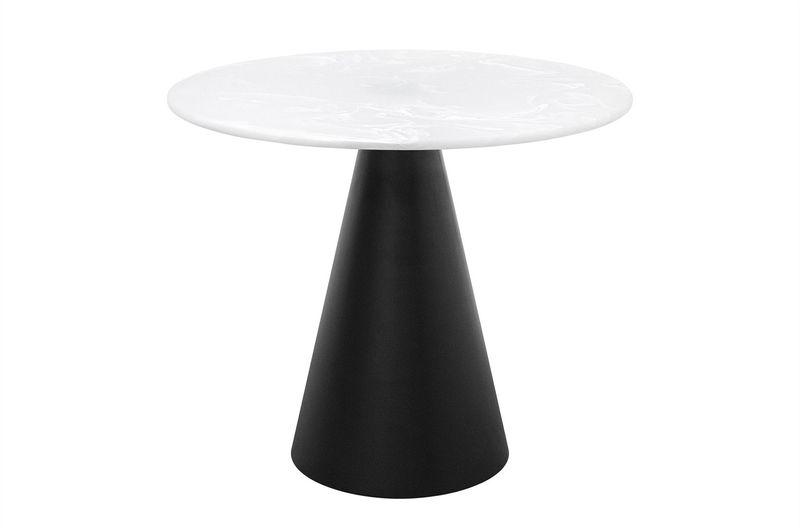 CONE, Marmortisch rund D 70 cm weiß Marmor