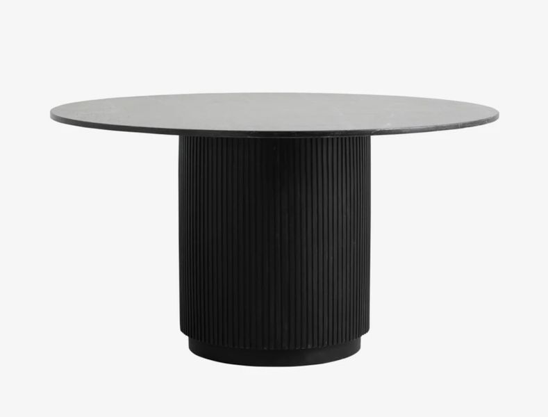 Esstisch ARI, Marmortisch rund D 140 cm schwarz