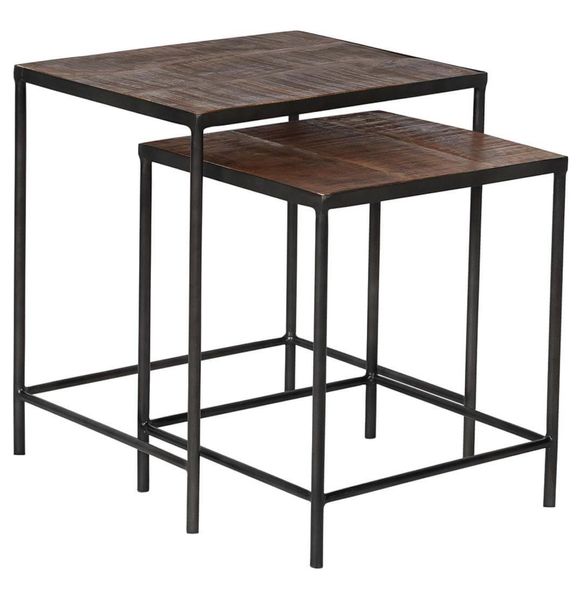 Matz-Möbel Couchtisch Set RIKE Holz-Metall Industrial
