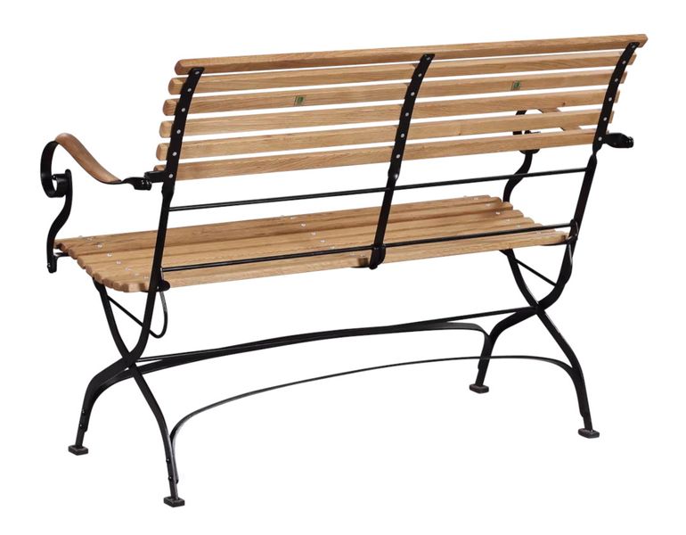 Matz Möbel Gartenbank MONTI Holz & schwarz Metall im Landhausstil
