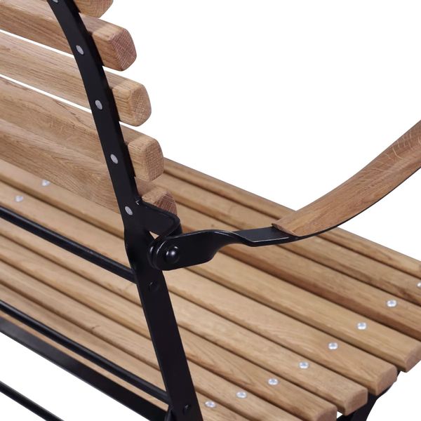Matz Möbel Gartenbank MONTI Holz & schwarz Metall im Landhausstil