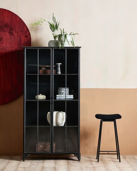 Matz Möbel Metall Vitrine LENI H 184 cm