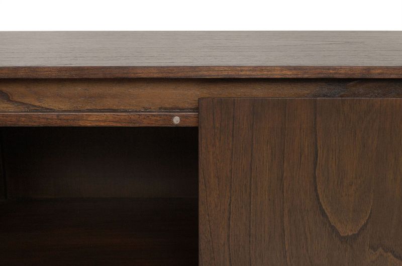 EIKE, Designer Sideboard oval 160 cm lang Holz dunkelbraun