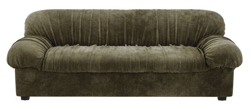 Matz Möbel Samt Sofa MAILA grün 3 Sitzer, gemütliches Wohnzimmer Sofa