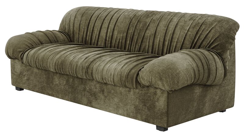 Matz Möbel Samt Sofa MAILA grün 3 Sitzer, gemütliches Wohnzimmer Sofa