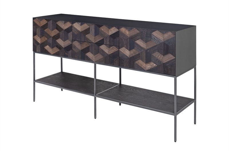 LILLY, Designer Sideboard schwarz-natur
