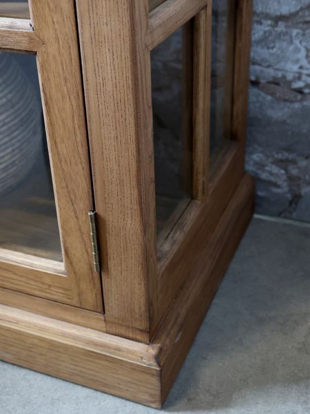 RIKO, Sideboard-Vitrine natur antik Holz Landhausstil