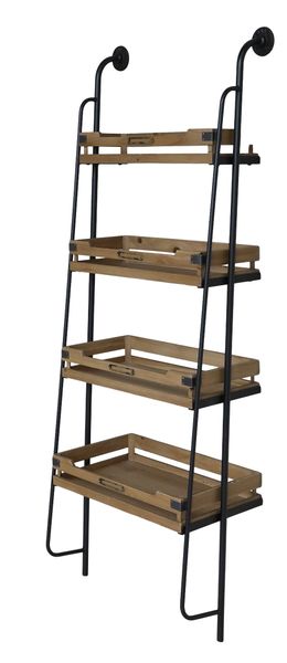 LONE, Wandregal H 179,5 cm Holz & Metall im Industriedesign