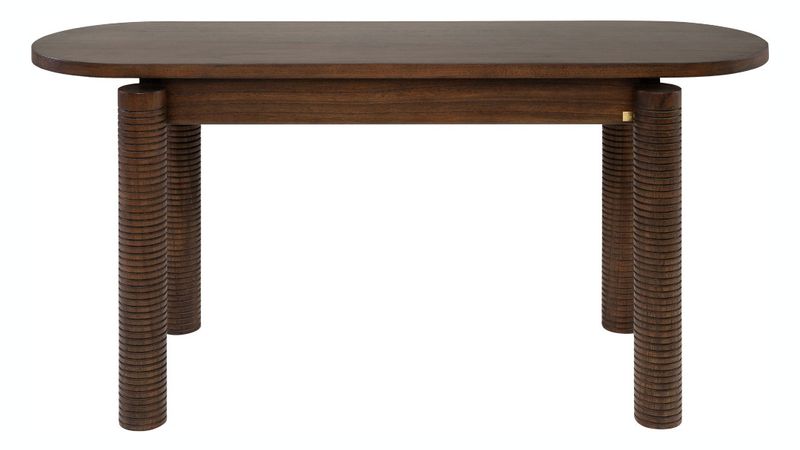 Matz Möbel Konsolentisch EIKE oval 150 cm lang Holz dunkelbraun