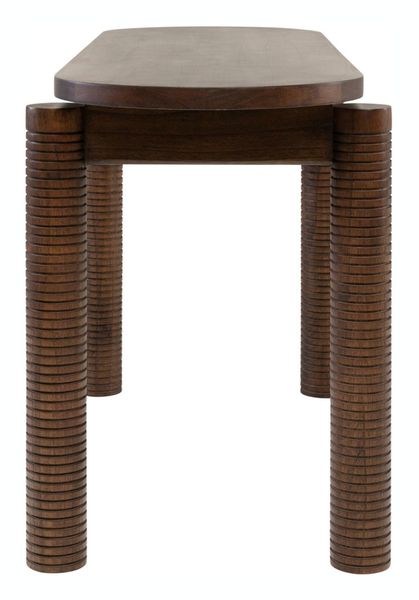 Matz Möbel Konsolentisch EIKE oval 150 cm lang Holz dunkelbraun
