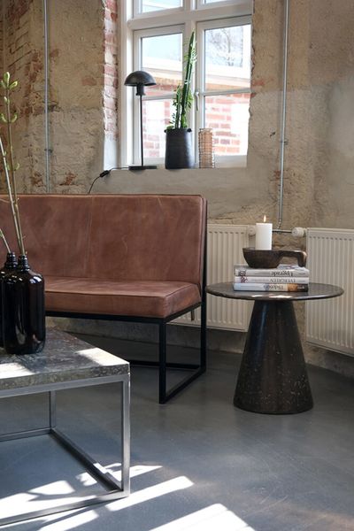 Runder Beistelltisch LANA Metall D 60 cm industrial - Matz Möbel