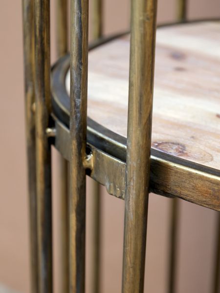 JOSH, Regal H 186 cm oval Metall & Holz Industriedesign