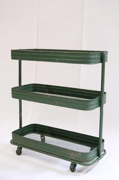 Eisen Rollwagen METTE, Pflanzentisch Metall antik