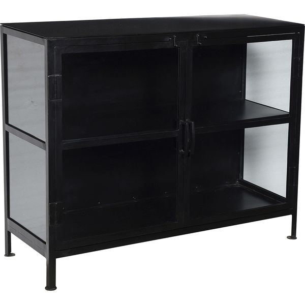 Sideboard-Vitrine JILL Metall schwarz B 110 cm