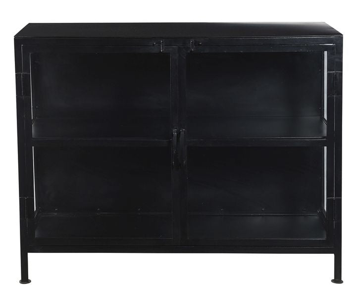 Sideboard-Vitrine JILL Metall schwarz B 110 cm