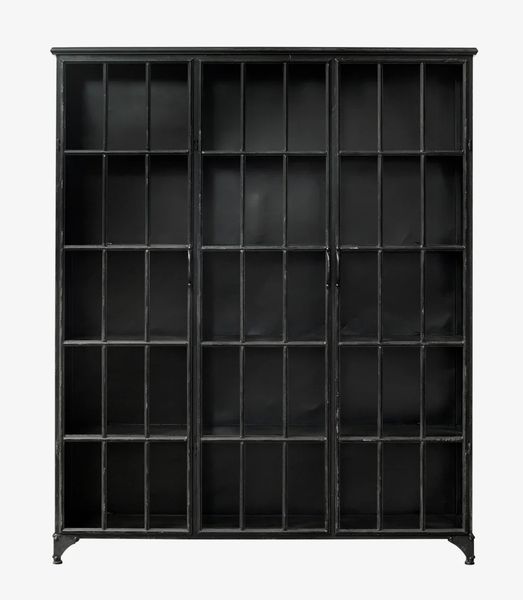 Metall Vitrine TEO mit 3 Glastüren