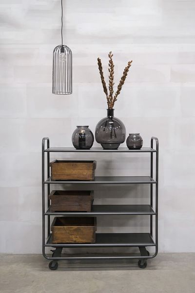 Matz Möbel - Metall Regal LOUI auf Rädern B 120 cm