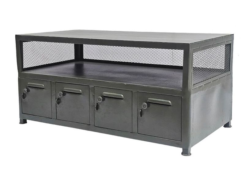 Niedriges Metall Sideboard, Lowboard grün LOU industrial - Matz Möbel