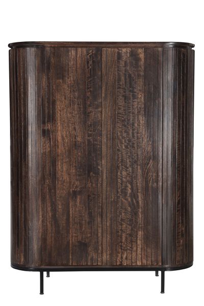NORA, Designer Schrank oval 150 cm Holz & Stahlbeine, Highboard