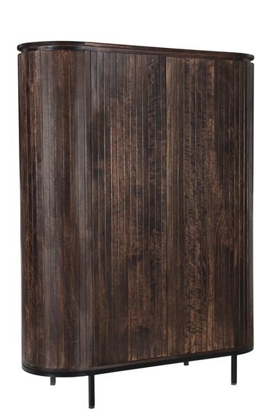 NORA, Designer Schrank oval 150 cm Holz & Stahlbeine, Highboard