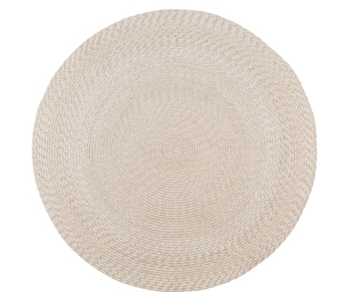MENO, runder Outdoor-Balkon Teppich beige 120 cm oder 180 cm