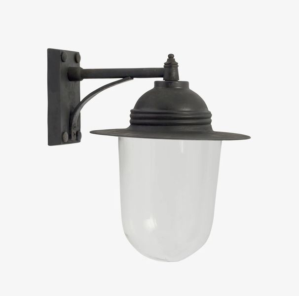 RUTH, Outdoor Wandlampe klassisch schwarz Metall mit Klarglas