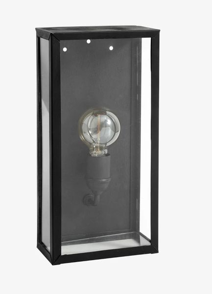 LISA, Outdoor Wandlampe schwarz Metall-Glas