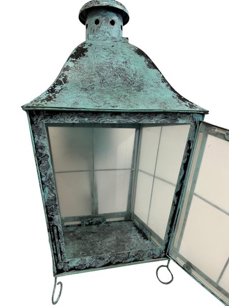 LEO, Outdoor-Wandlampe grün antik Eisen Landhausstil