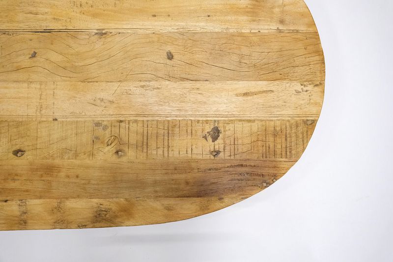 RICA, ovale Tischplatte 130*70*5 cm Recyclingholz