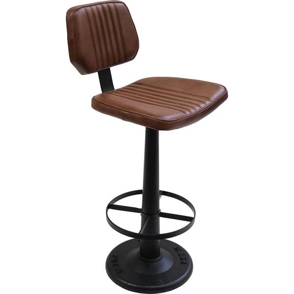 Matz-Möbel Barhocker PEDI Leder-Metall SH 70 cm, Barmöbel Industriedesign