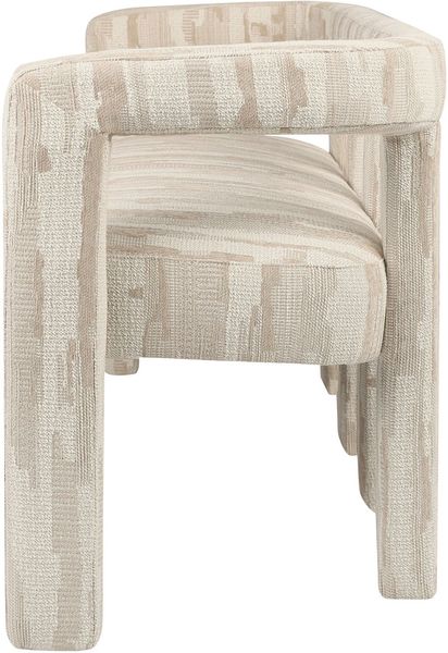 Designer Polsterbank MADI Stoff beige-weiß 2 Sitzer