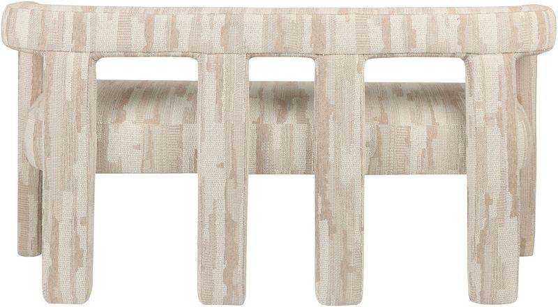 Designer Polsterbank MADI Stoff beige-weiß 2 Sitzer