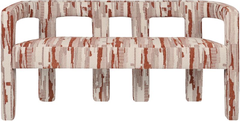 Designer Polsterbank MADI Stoff beige-terra 2 Sitzer