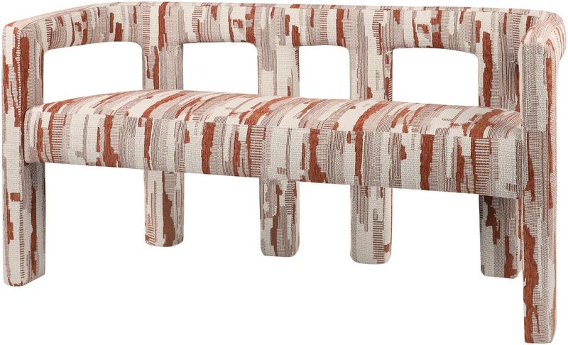 Designer Polsterbank MADI Stoff beige-terra 2 Sitzer