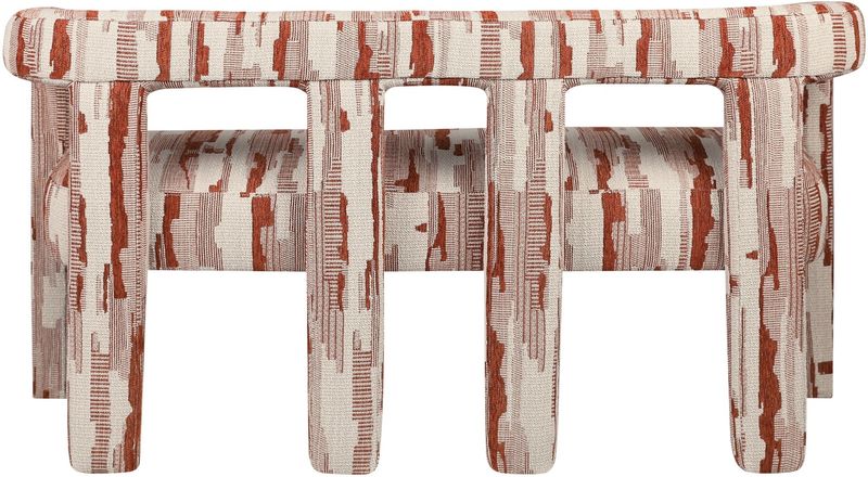 Designer Polsterbank MADI Stoff beige-terra 2 Sitzer