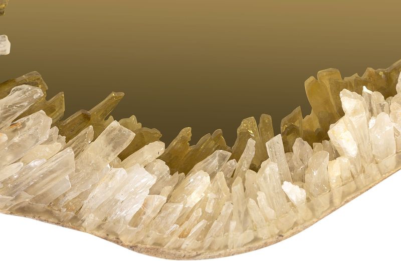 Natürlicher Quarzspiegel B 50 - Goldspiegel im Quarzrahmen