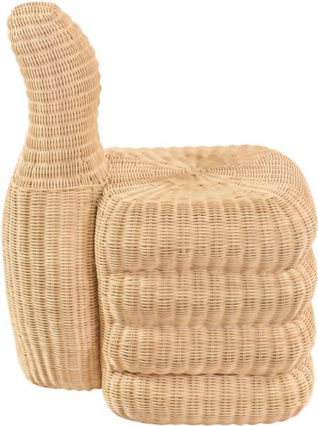 Hocker aus Rattan Art-Kunst "Daumen hoch"