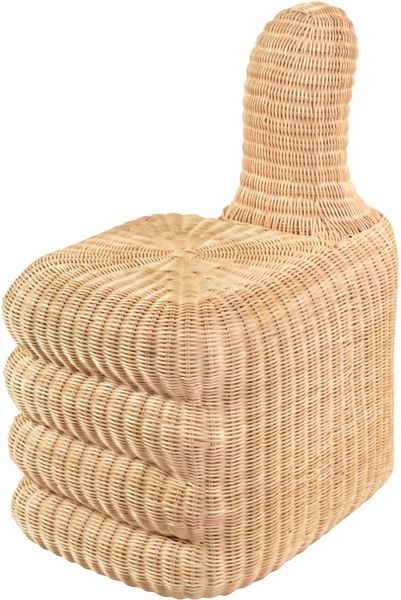 Hocker aus Rattan Art-Kunst "Daumen hoch"