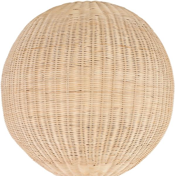 RITA, Designer Rattan Stehlampe rund, Kugellampe