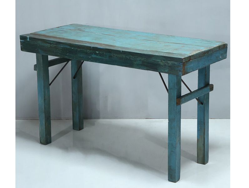 JUBI, Recyclingholz Esstisch B 120 cm vintage blau, Klapptisch