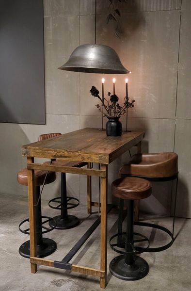 Matz-Möbel Stehtisch MERLE B 130 cm Recyclingholz, Klapptisch Altholz