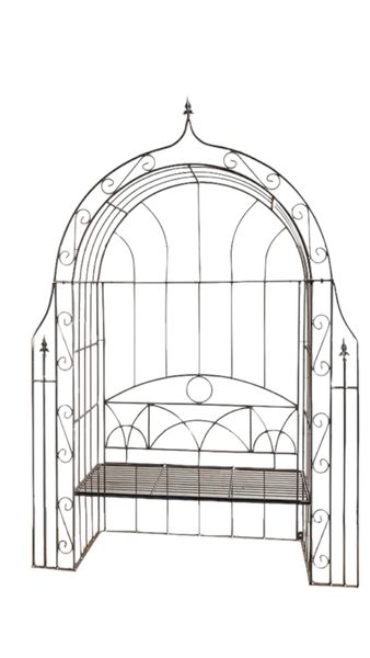 Rosenbogen GERA mit 2 Sitzer Bank Eisen, Garten-Pavillon