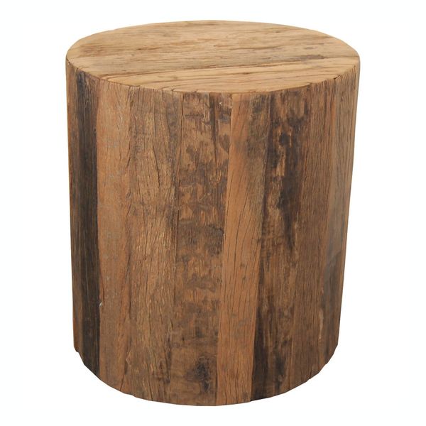CISCO, Altholz Couchtisch 40*40 cm rund, Hocker
