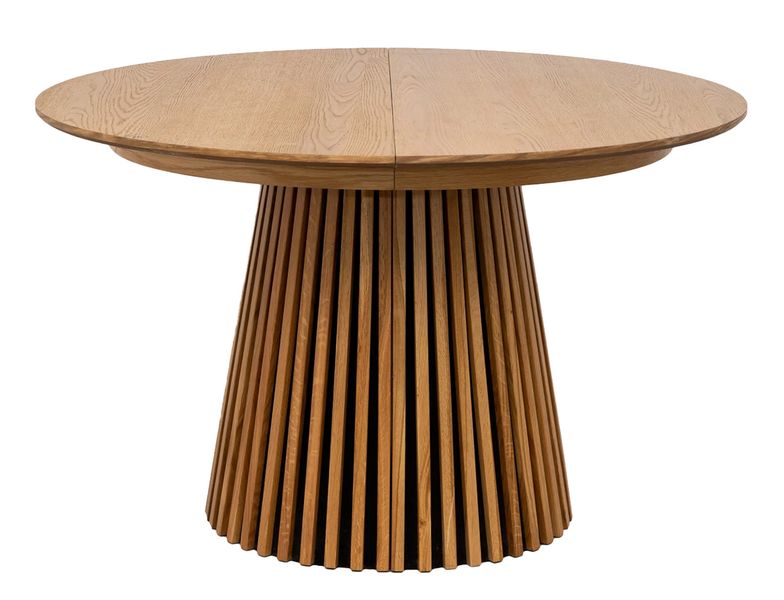 Esstisch SAIKA hell rund 120-200 cm Holz ausziehbar