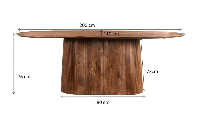 SALVA, Ovaler Esstisch natur Holz