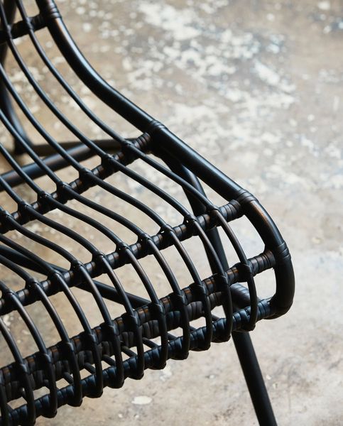 SAM, Gartenstuhl, Lounge-Sessel Rattan schwarz